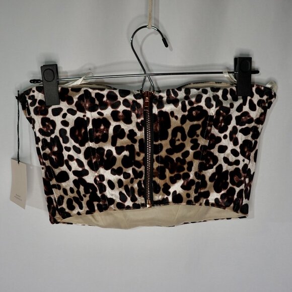 NEW Superdown Ollie Bustier Top Leopard Print - Size S - Picture 6 of 11